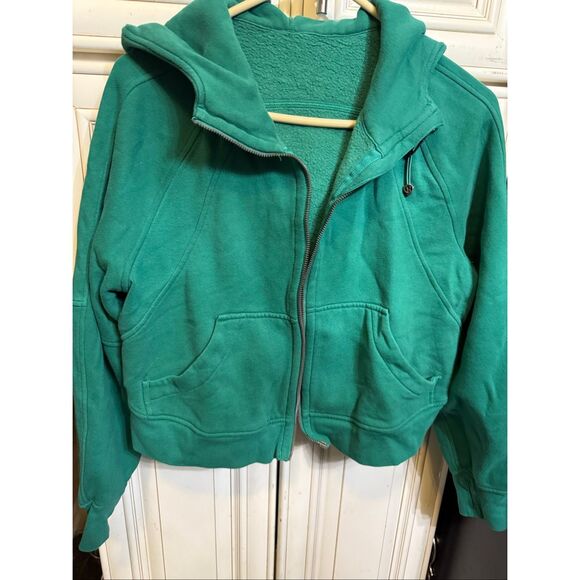 Lululemon Women's Full Zip Scuba Thumbhole Cropped Hoodie Storm Steal XS - Picture 10 of 10